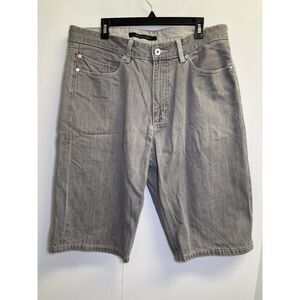 VINTAGE Sean‎ John Shorts Mens 36 Grey Baggy Skater Y2K Hip Hop Denim Jean Adult